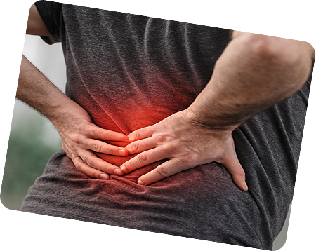 Person holding their lower back in pain